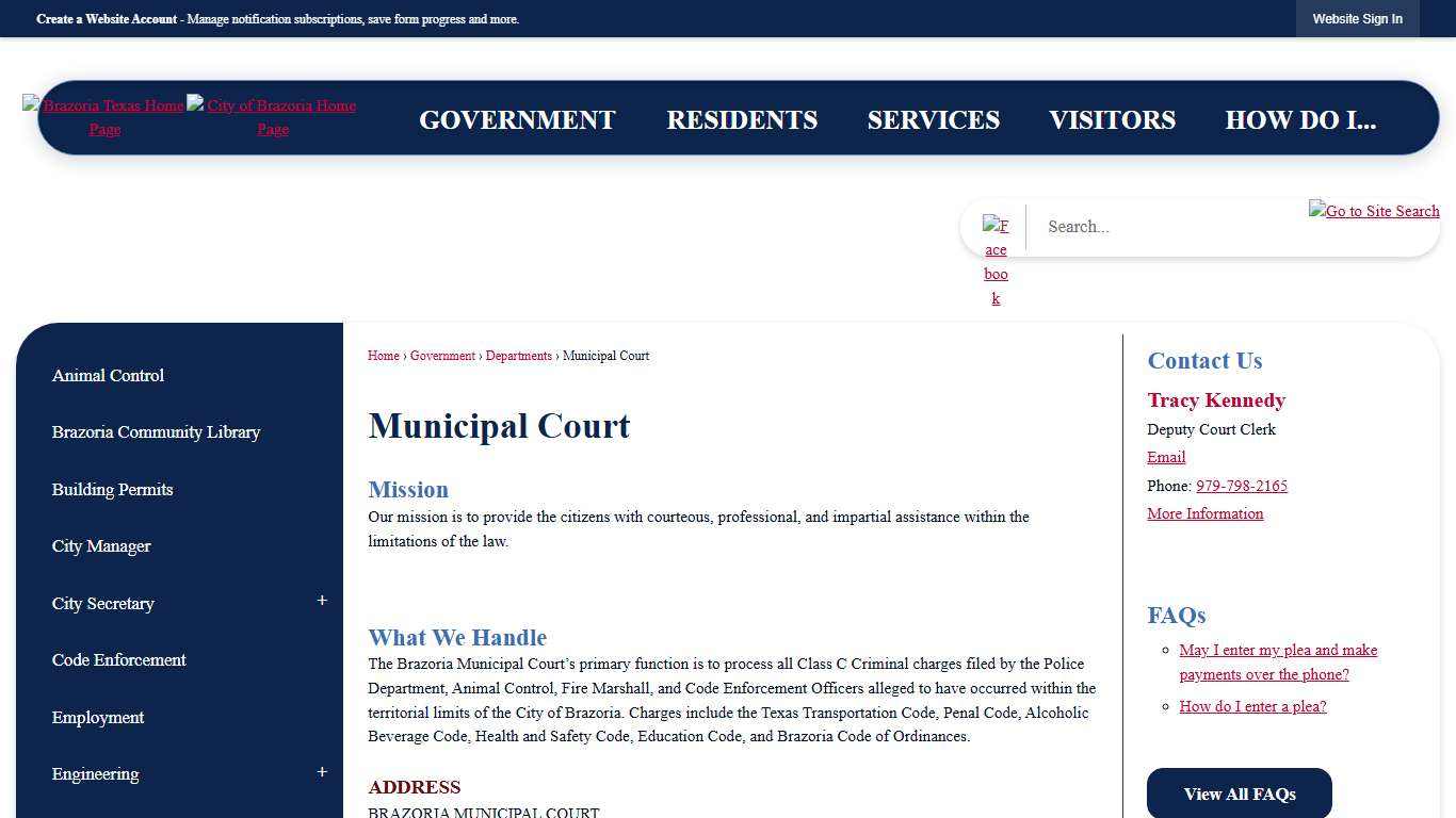 Municipal Court | Brazoria, TX